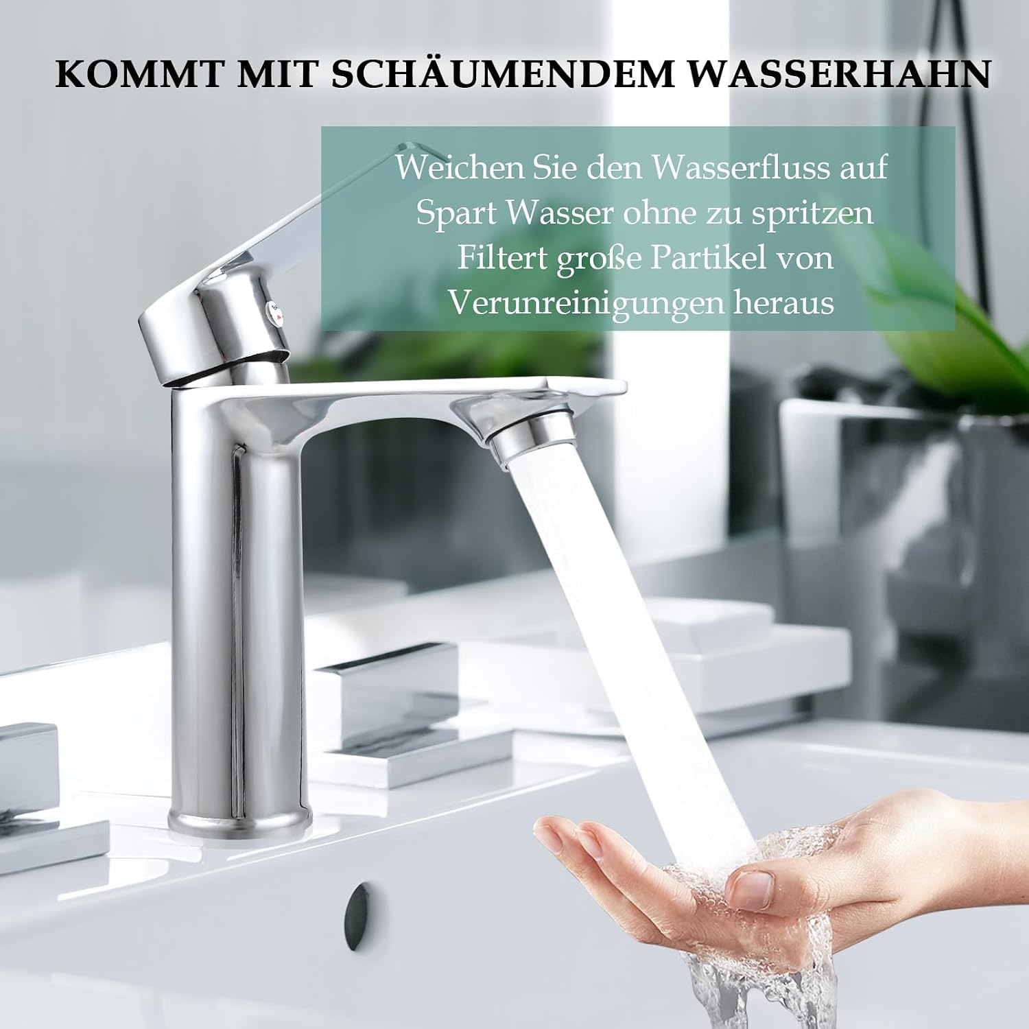 Detalle 2 de Cieex Wasserhahn Bad Einhebelmischer 30% Wassersparend