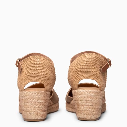 Thumbnail 5 de Espadrilles à Talon compensé en Cuir Taupe - miMaO, EU 39