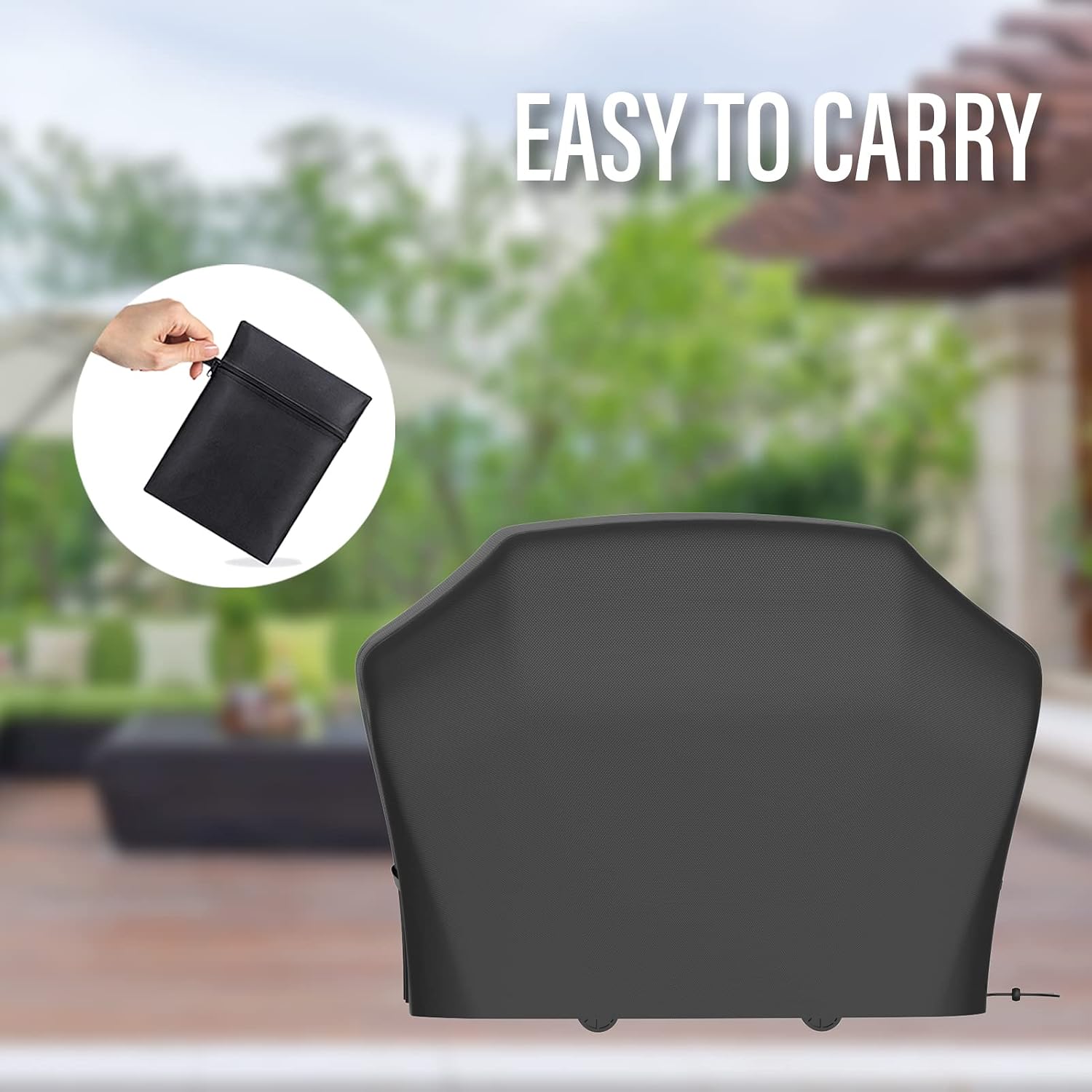 Detalle de Waterproof Heavy Duty Large BBQ Cover (170 x 61 x 117cm) – Oxford cloth, dust-proof outdoor grill protection