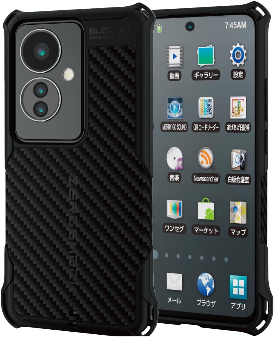 Detalle de エレコム ZEROSHOCK PMWO241ZEROGBK OPPO Reno11 A用ケース 四つ角ダンパー・TPU・ハニカム構造