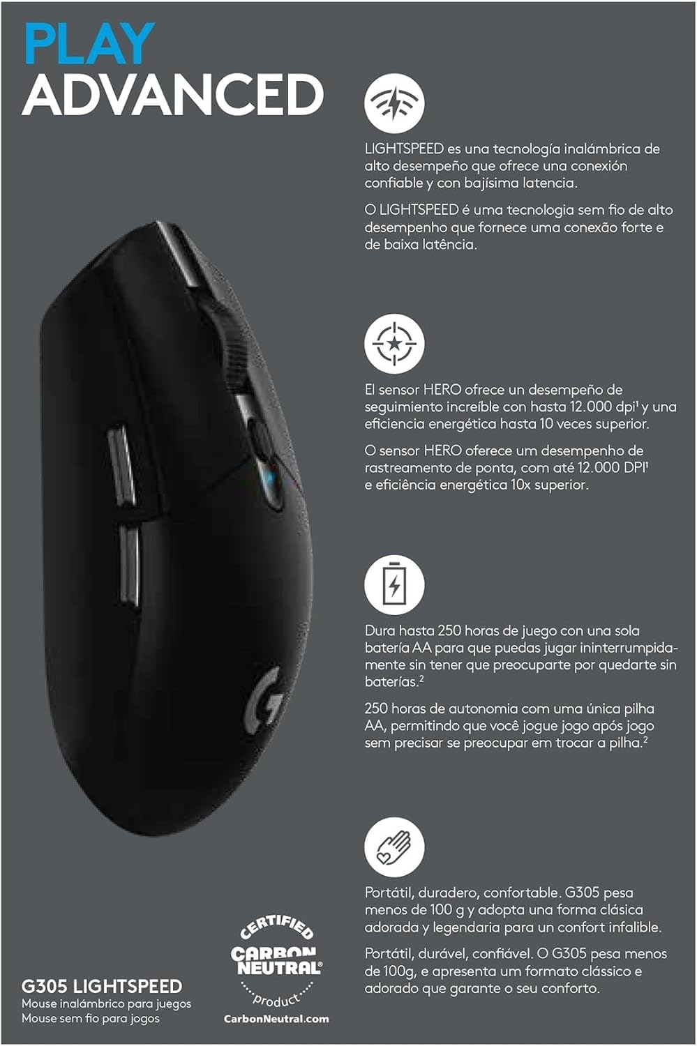 Thumbnail 4 de Logitech G G305 kabellose Gaming-Maus 250 Stunden