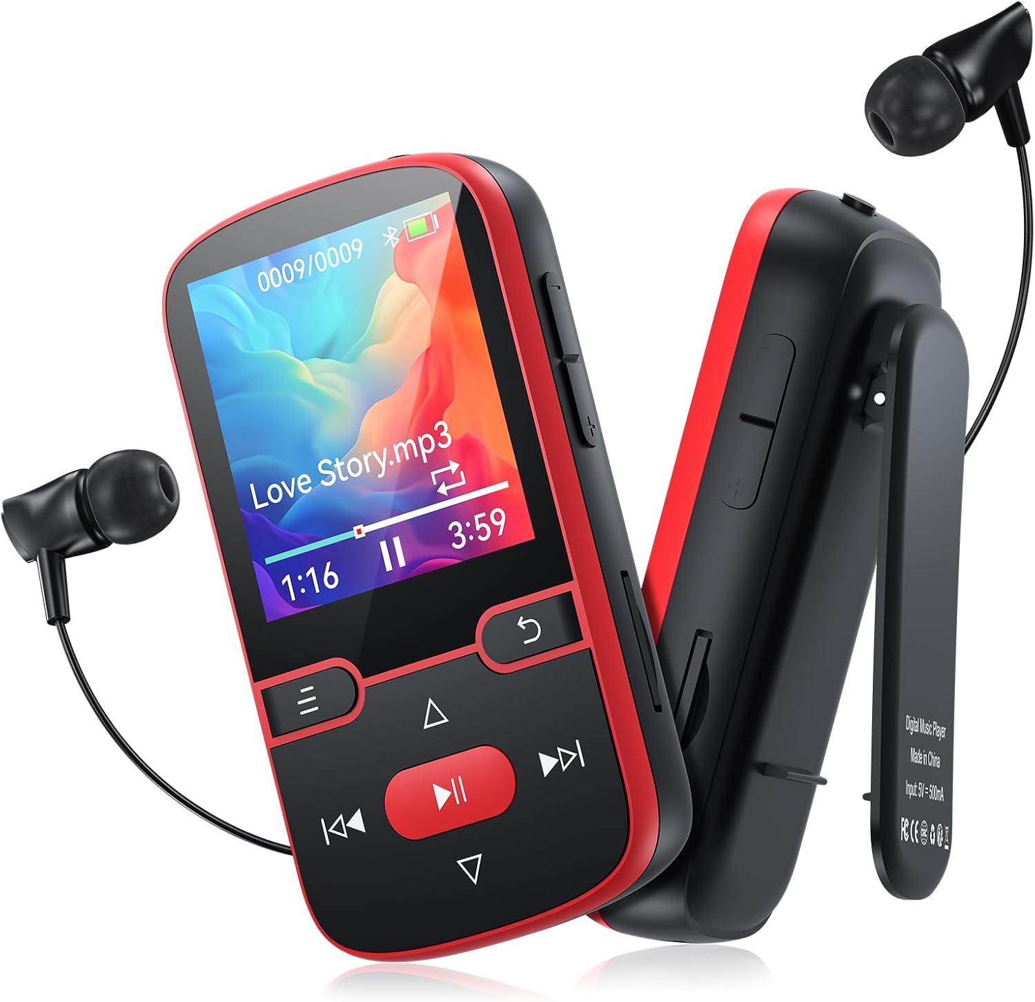 Detalle de PINHUI X68 MP3-speler 64 GB met Bluetooth 5.3, clip en FM-radio