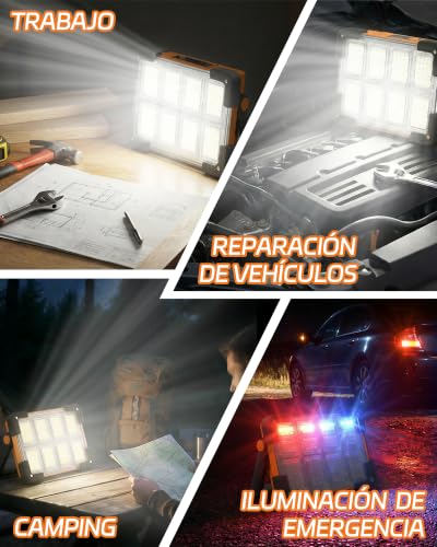 Thumbnail 7 de DANCINGBOAR Foco LED Recargable Solar 6000 mAh: Luz de Trabajo Exterior en Pack de 2