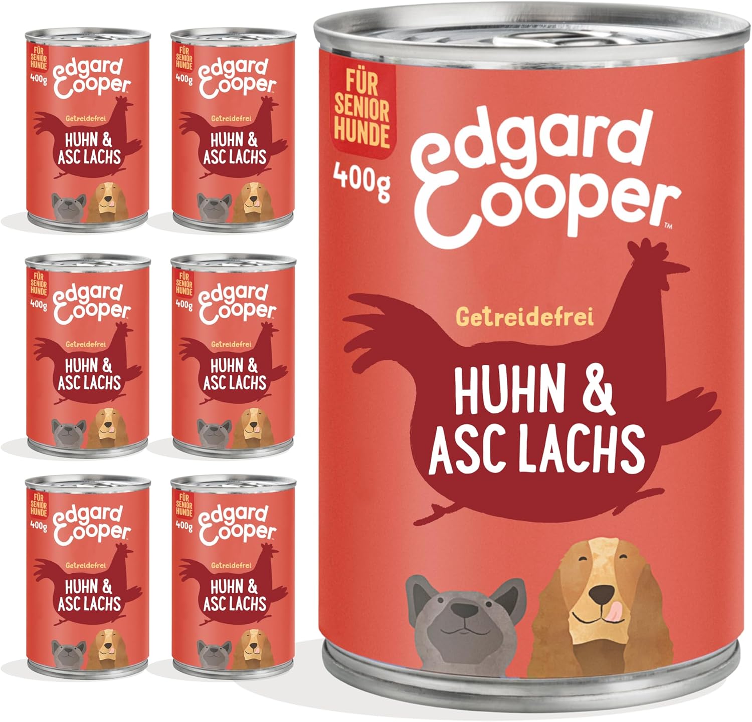 Detalle de Edgard Cooper Nassfutter für Hunde – Huhn & Truthahn, grain-free, 800 g × 6 (Getreidefrei)