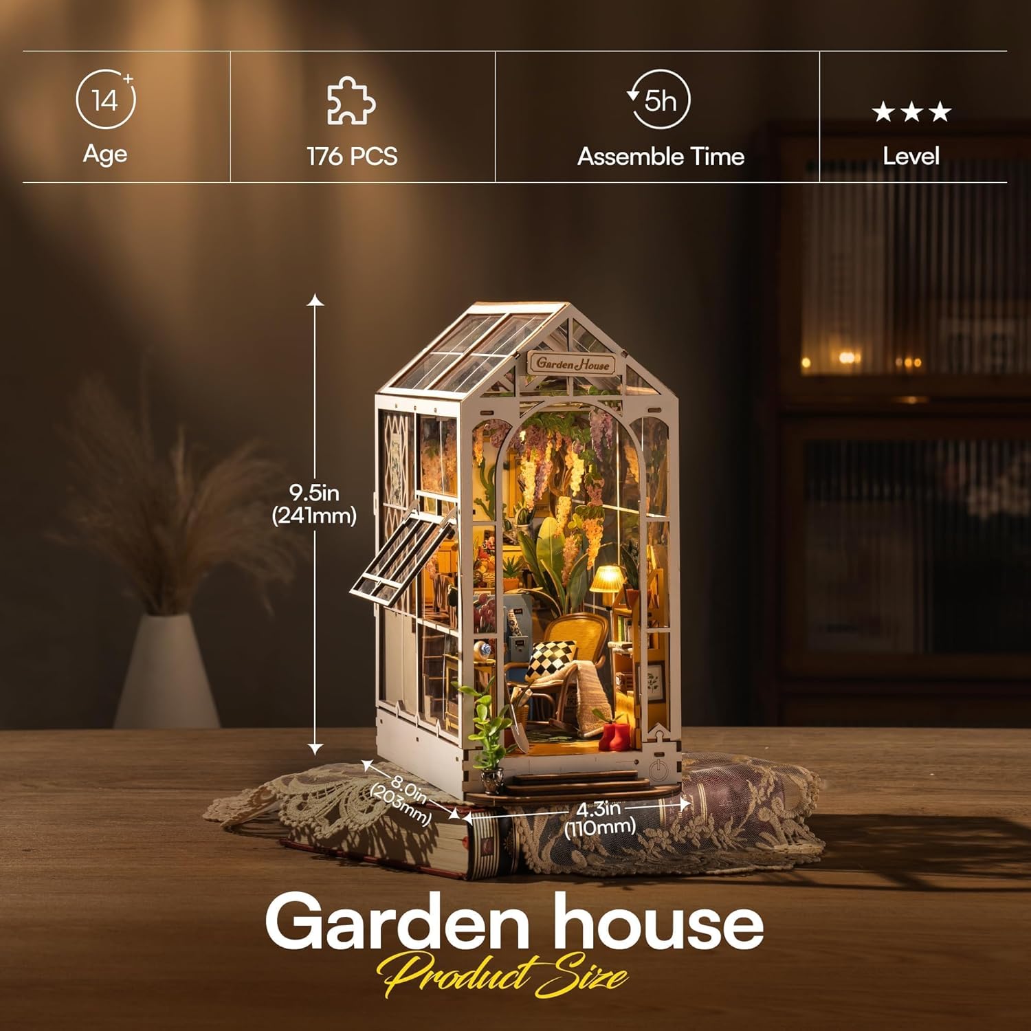 Thumbnail 4 de ROBOTIME DIY Book Nook Gartenhaus 14 Blumen 🧩