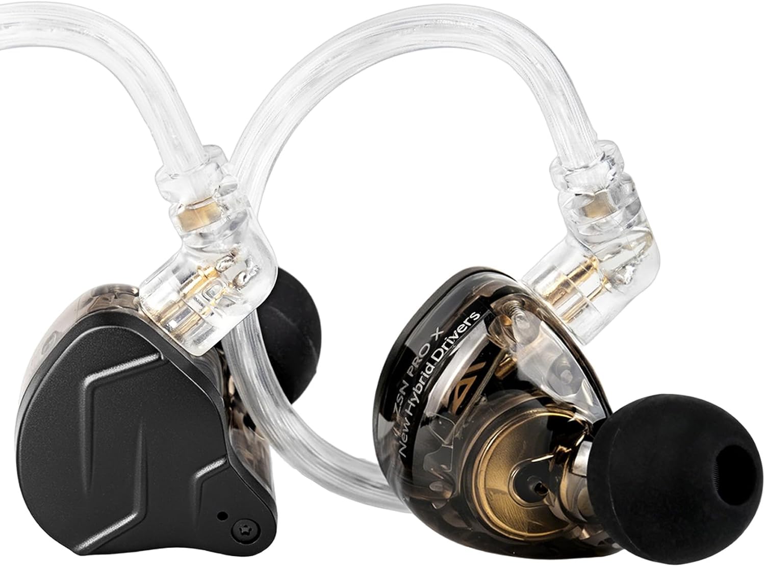 Detalle de KZ ZSN PRO X in-ear oortelefoon met hybride 1DD/1BA-drivers, zwart