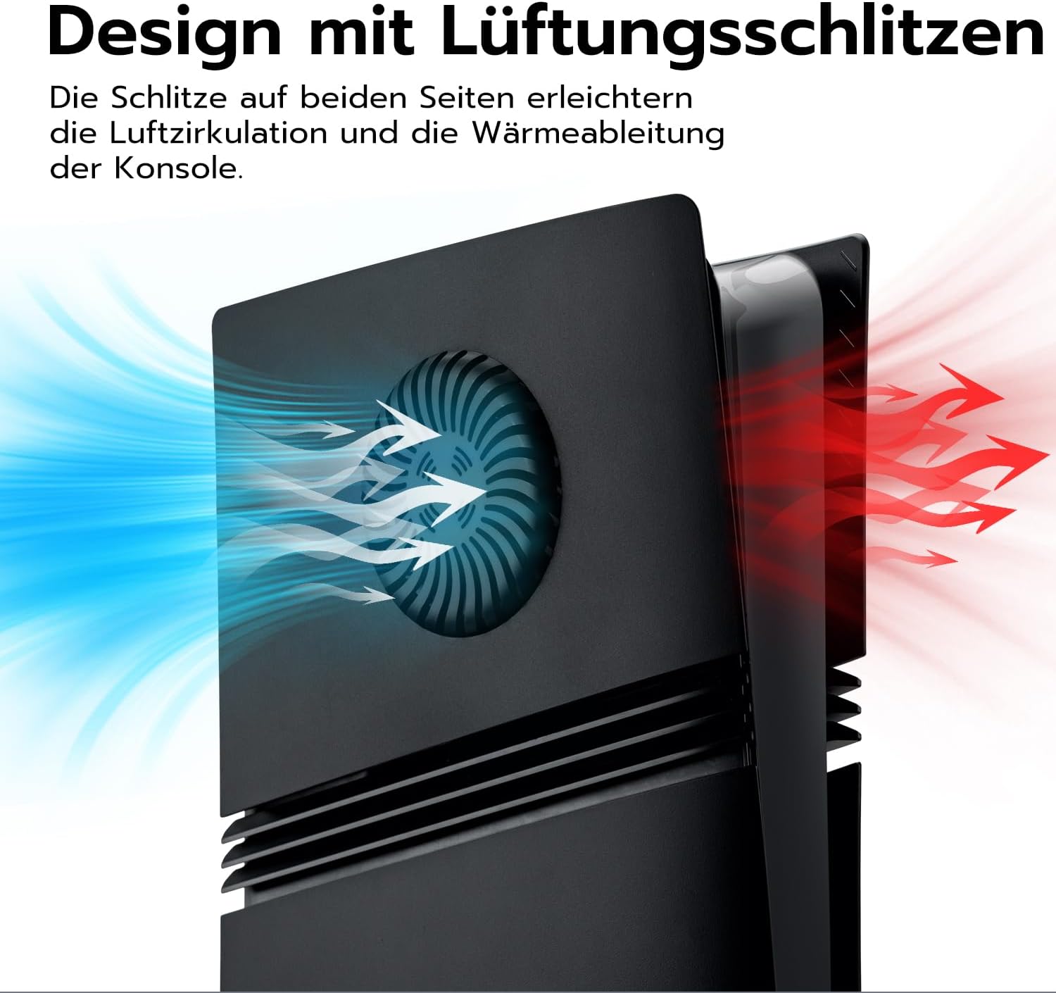 Detalle de Mc Bazel PS5 Pro Frontplatte – Gehäuseschutz für PS5 Pro Disc Edition, Schwarz