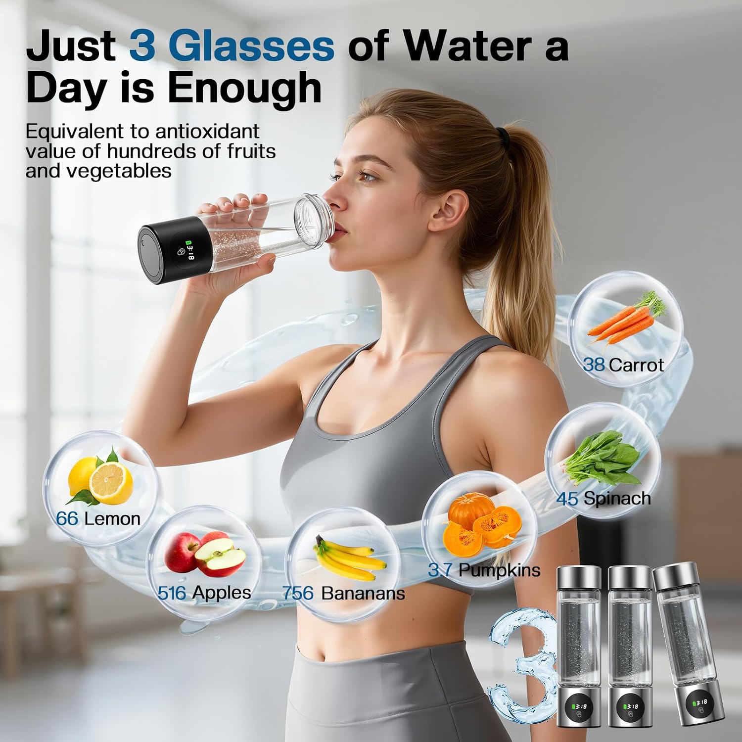 Thumbnail 3 de Fakllod Hydrogen Water Bottle 460 mL