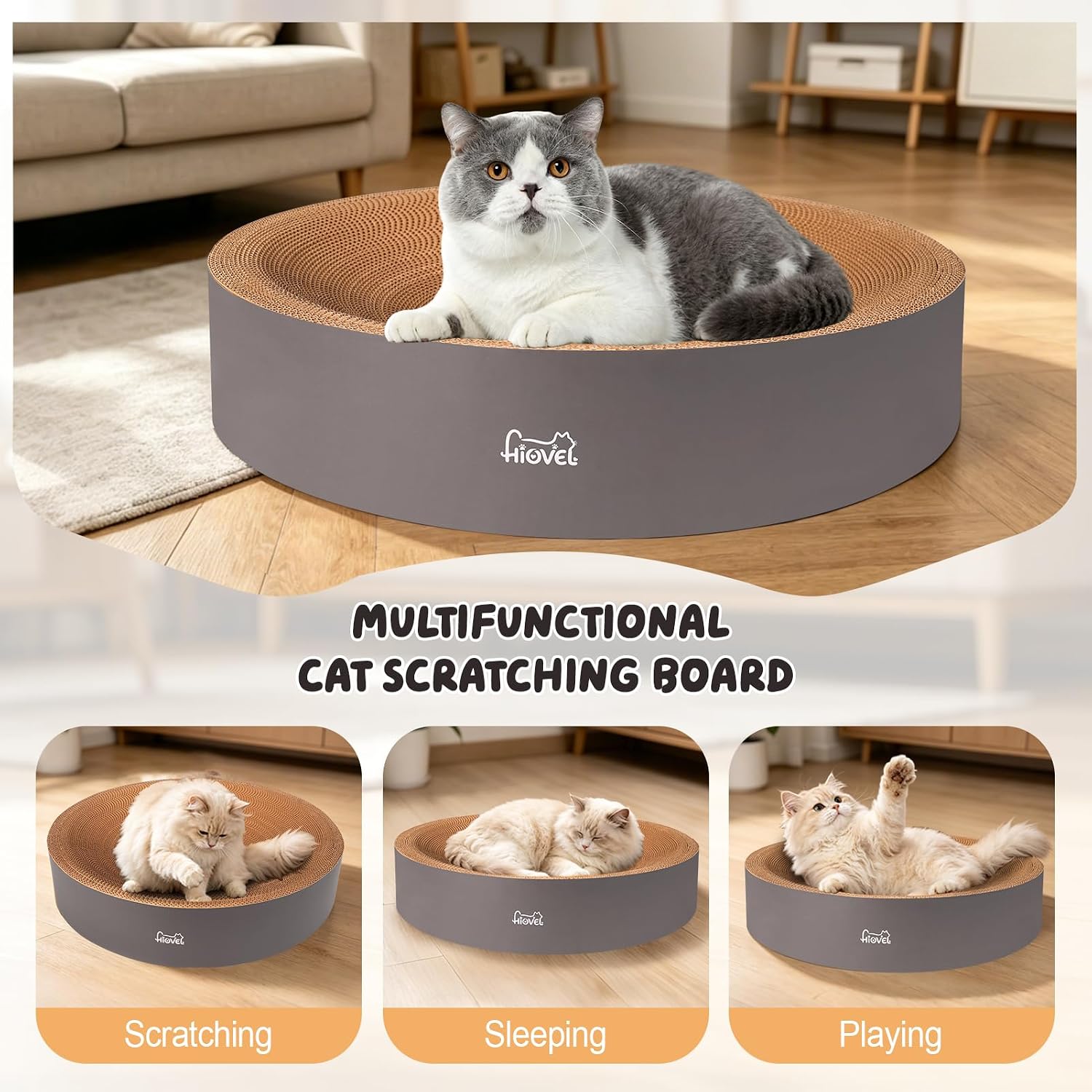Detalle 2 de HIOVEL cat scratching board 41cm 2-in-1
