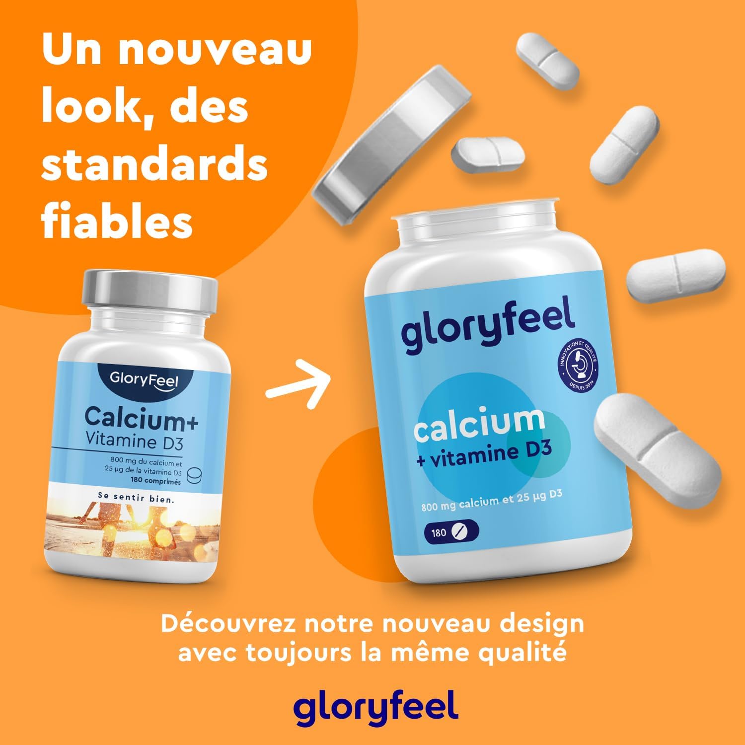 Detalle 2 de Gloryfeel Calcium et Vitamine D3 800 mg đź’Š