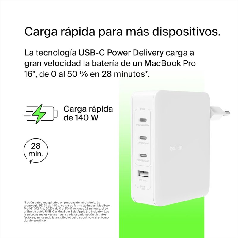 Thumbnail 3 de Belkin BoostCharge Pro 140W GaN 4 puertos