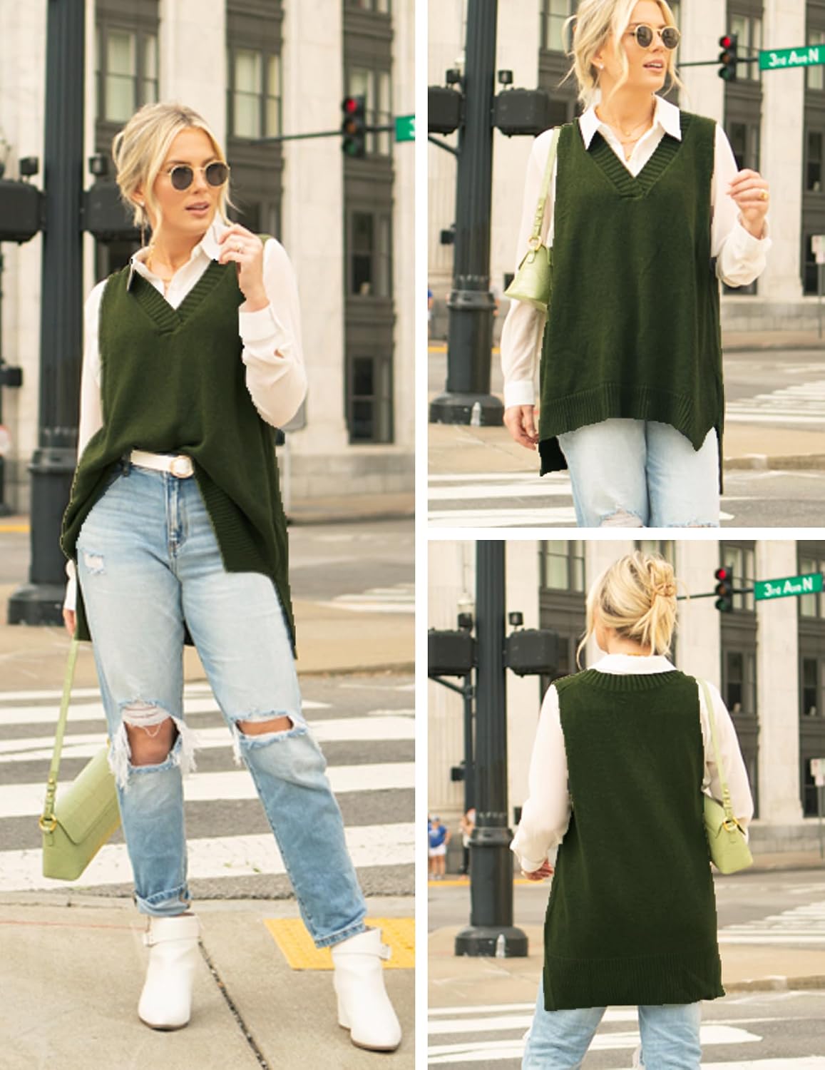 Detalle 2 de Zeagoo Women's Sweater Vest V-Neck