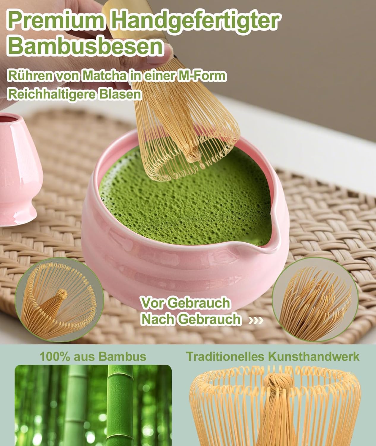 Thumbnail 3 de JBER Matcha Besen Set Rosa 7-teilig