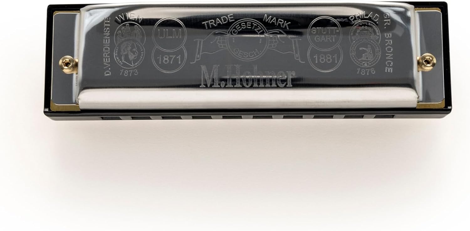 Detalle de Hohner Special 20 mondharmonica in C-groot met messing plaat van 0,9 mm