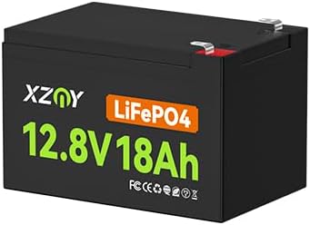 Detalle de XZNY Compact 12V 18Ah LiFePO4 Battery with 20A BMS, 4,000+ Cycles