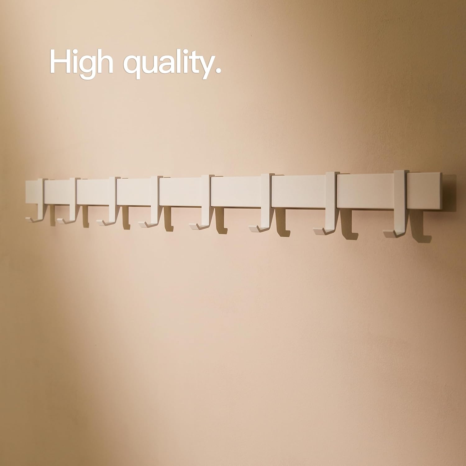 Detalle de Designfactory Hamburg Coat Hooks Wall Mounted – 80 cm Matte White
