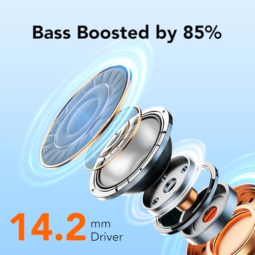 Detalle de IKT Auriculares Inalámbricos Bluetooth 5.3 con Nano-revestimiento IP7, 50 h de batería y reducción de ruido ENC