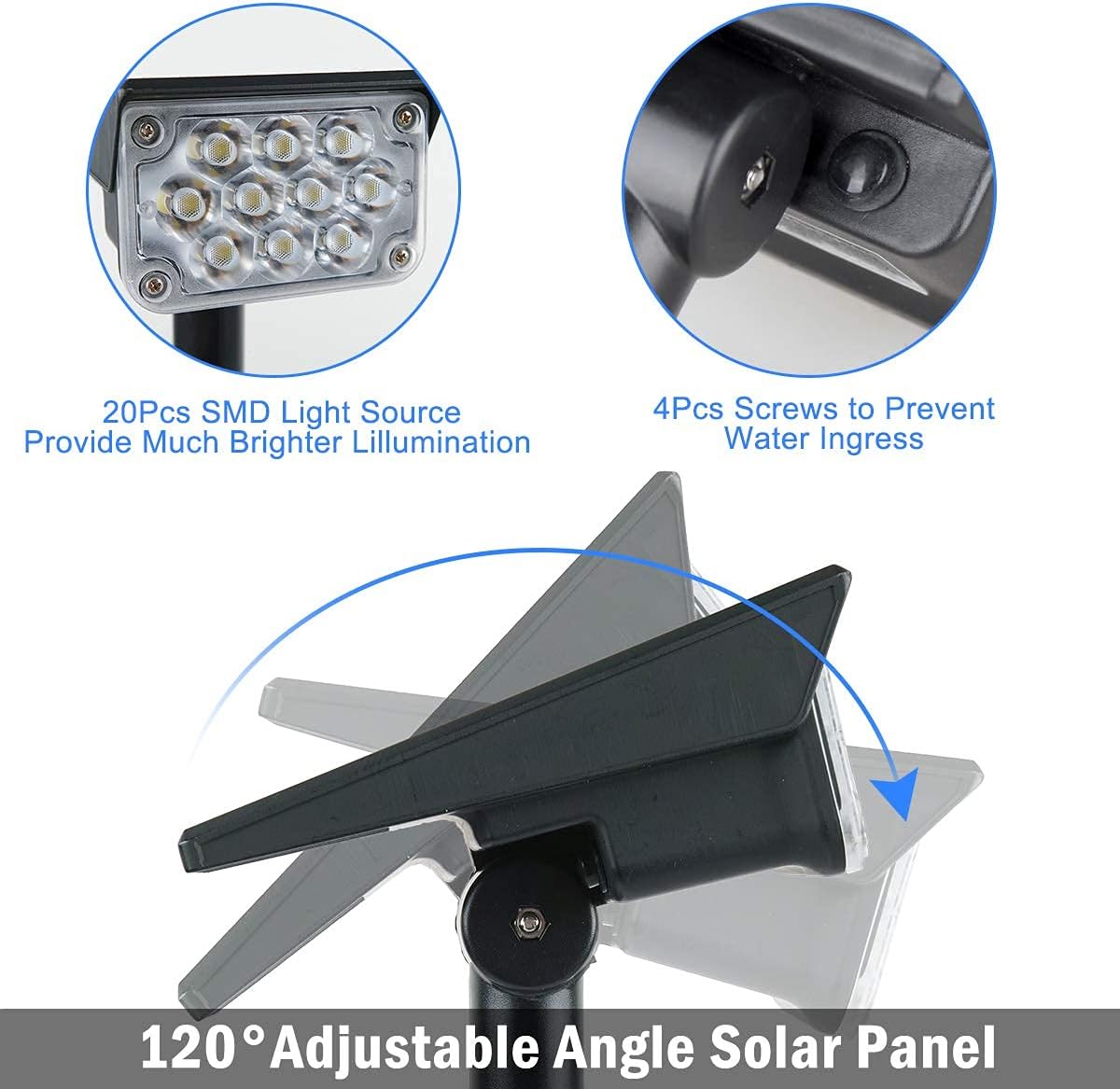 Thumbnail 6 de T-SUNUS Solarstrahler Außen 20 LEDs – 4 Stück gracile Grün, IP65, 2 Helligkeitsstufen