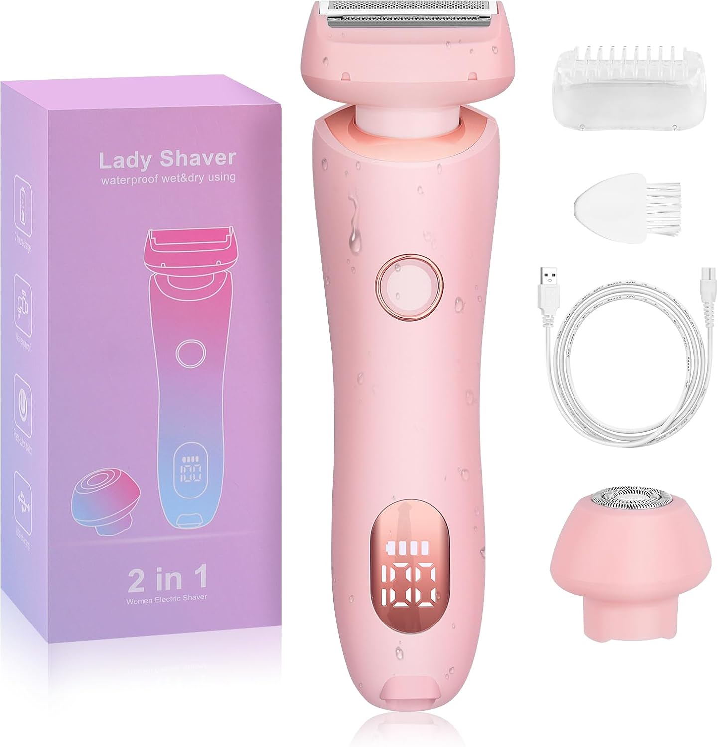 Detalle de yusvwkj Lady Shaver for Women 2 in 1 electric razor 🪪
