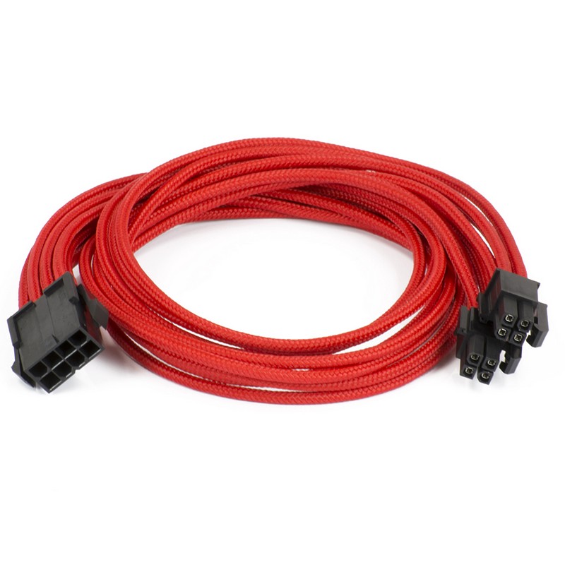 Detalle de Phanteks CB8P Cable Extensión Placa Base 4+4 Pines Rojo