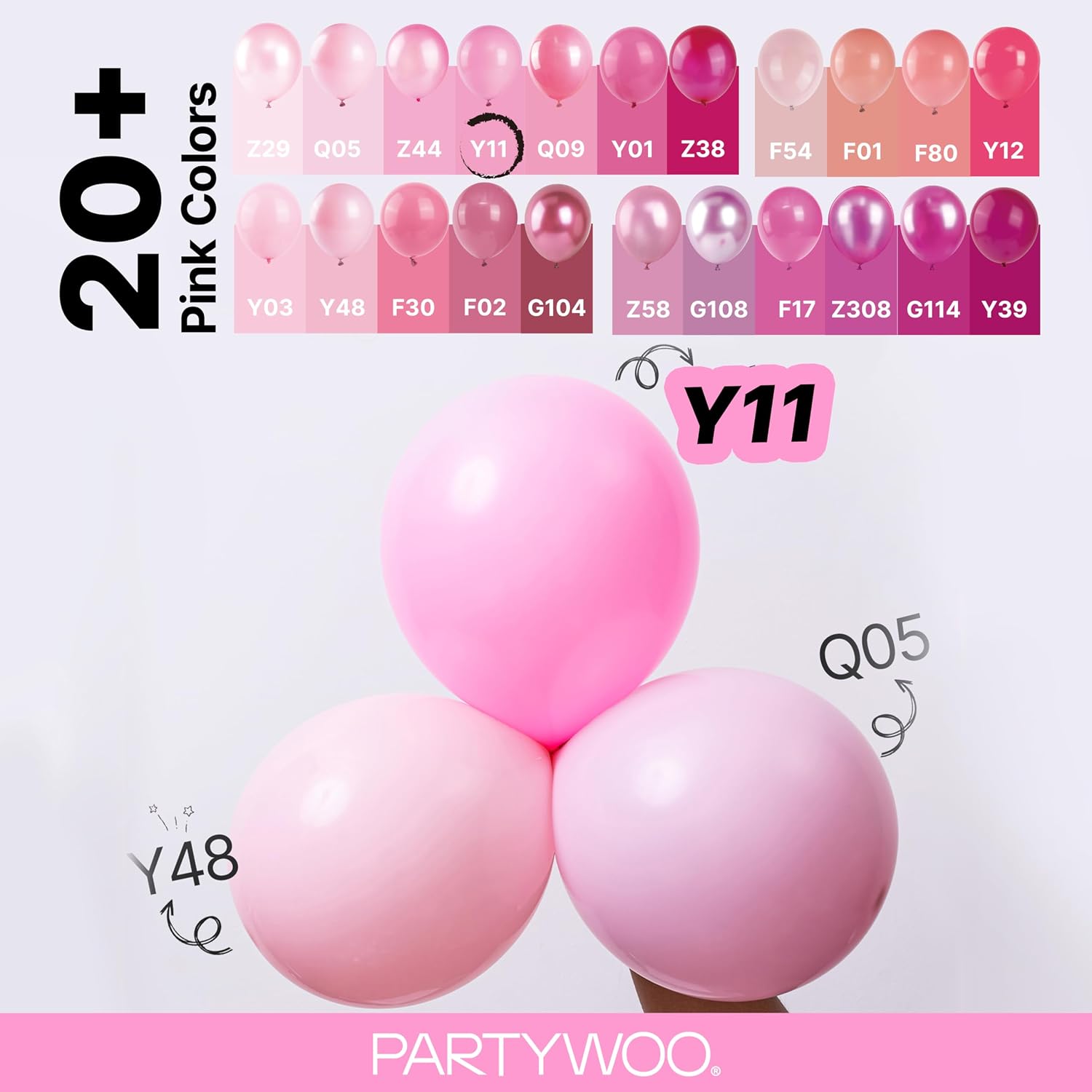 Thumbnail 3 de PartyWoo Pink Balloon Arch Kit (127 pcs) Matte Pink Balloons in Multiple Sizes for Baby Shower, Valentine’s & More