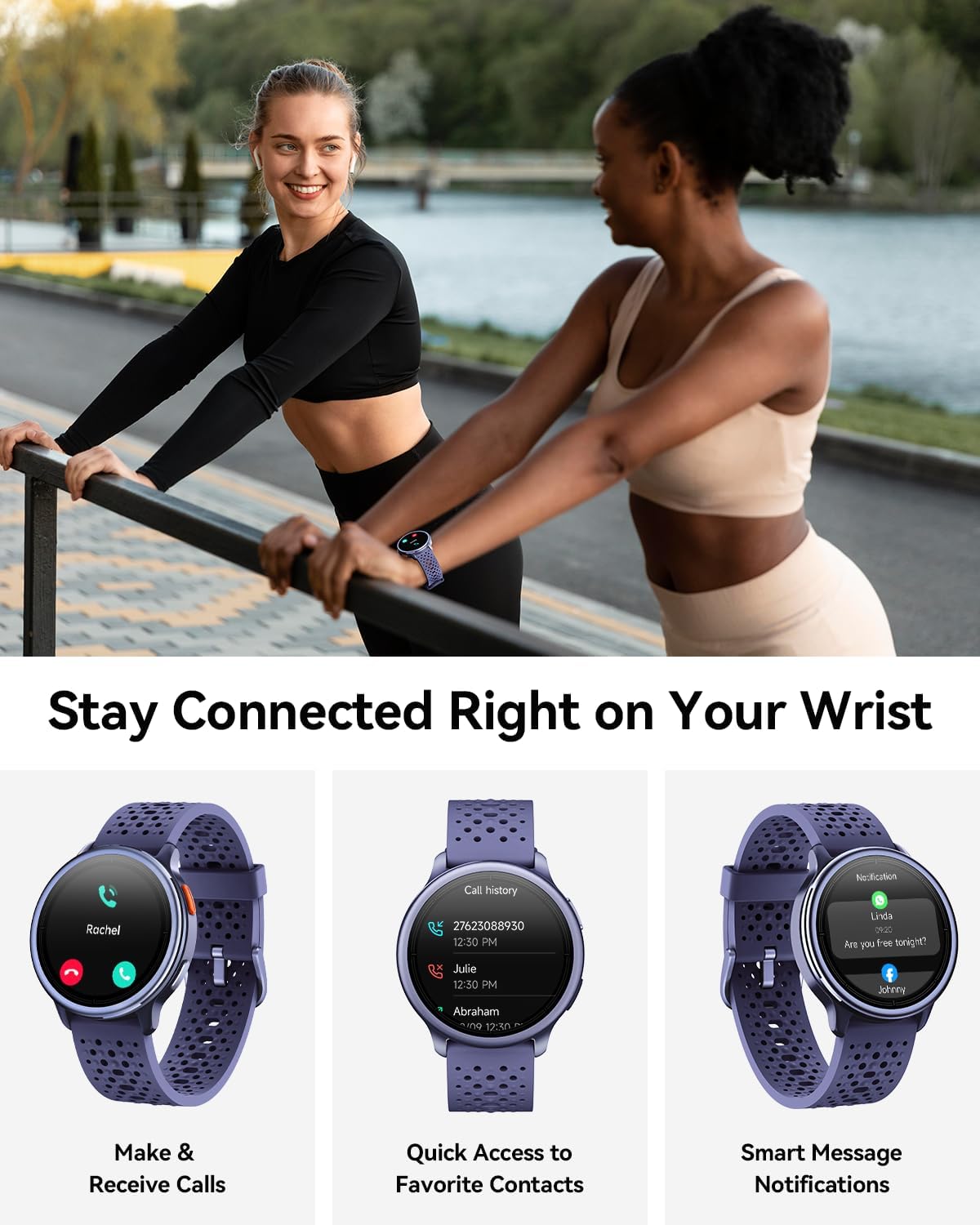 Thumbnail 1 de Quican Smart Watch for Women & Men – 1.27" AMOLED, AI Voice, 120+ Sports, 3ATM, Purple