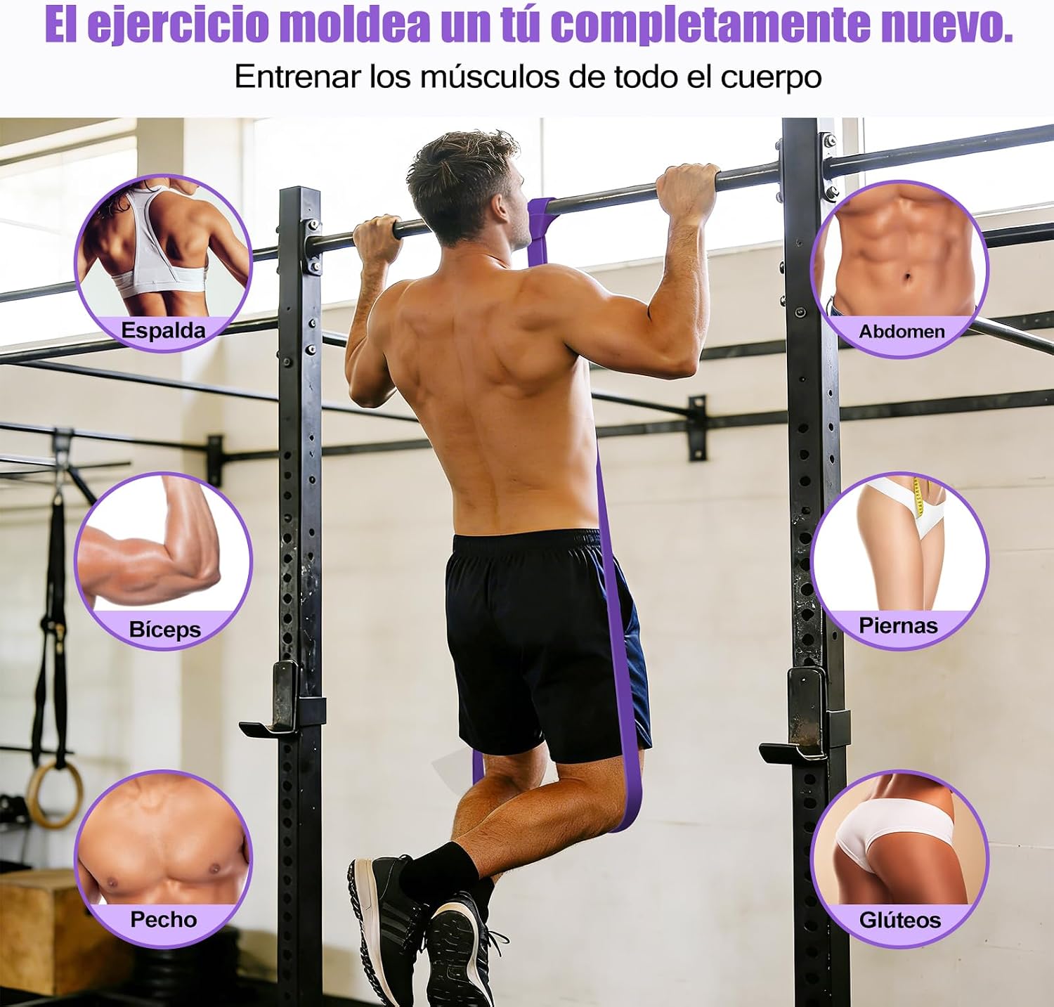 Detalle de Fokky Gomas Elasticas Musculación de 5 Niveles con Anclaje de Puerta – Set Completo para Fuerza, Estiramiento y Calistenia