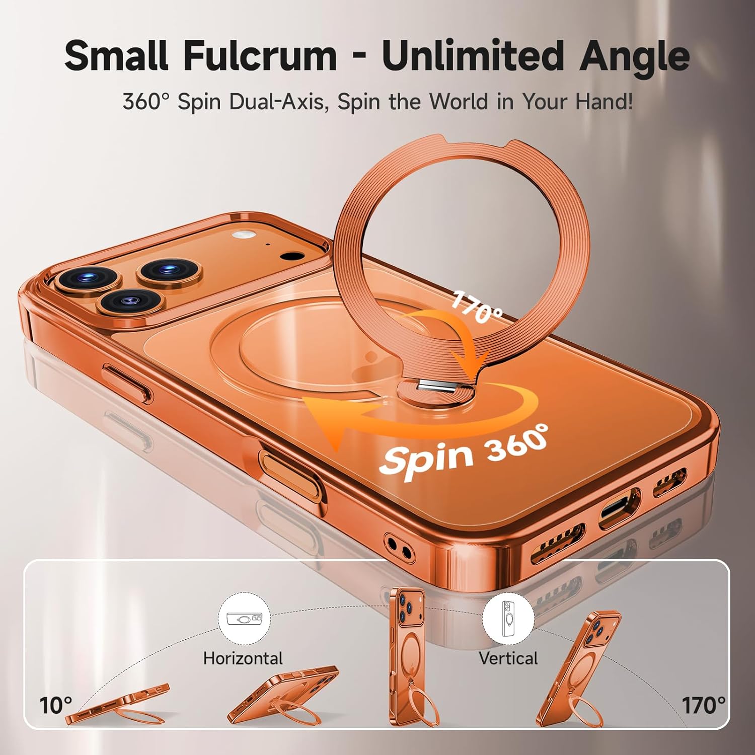 Thumbnail 1 de Tri-Shield Protection for iPhone 17 Pro Case with 360° Spin Stand and MagSafe Compatibility