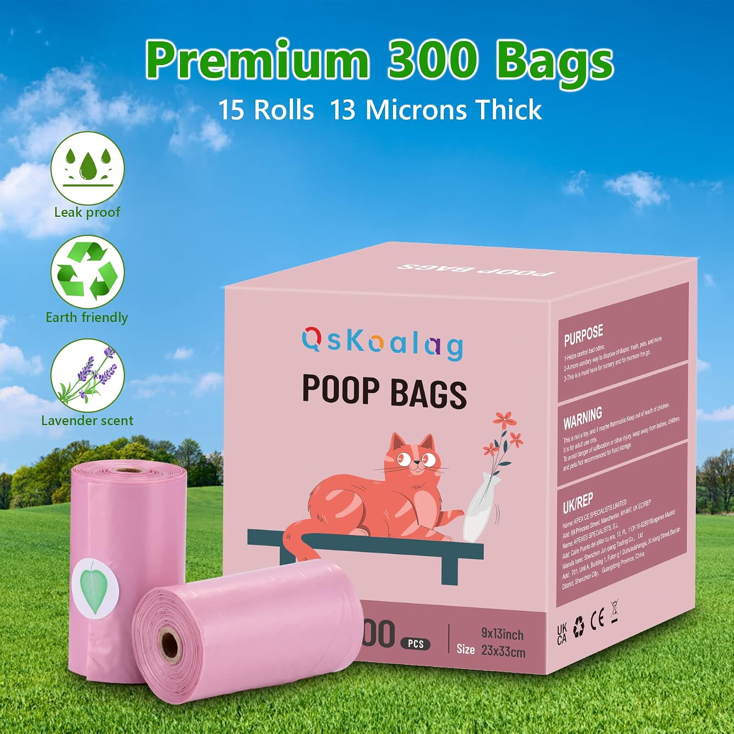 Detalle de Nineaccy Biodegradable Dog Poo Bags 300 pack 🐕