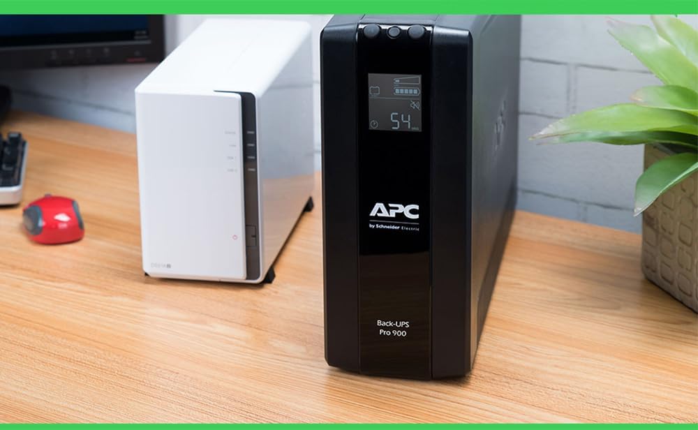 Detalle de APC Power-Saving Back-UPS PRO BR900G-FR – Onduleur 900VA avec AVR, 6 prises FR, USB et logiciel d’arrêt