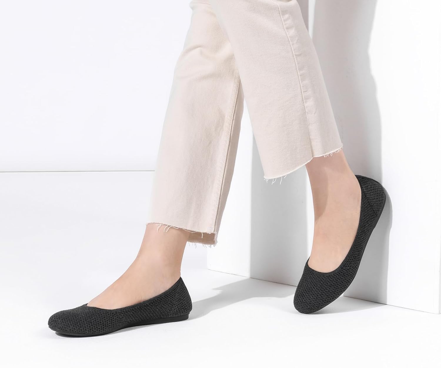 Thumbnail 1 de Frank Mully Damen Ballerinas Slip-On aus Strick mit runder Spitze – Runde Zehe