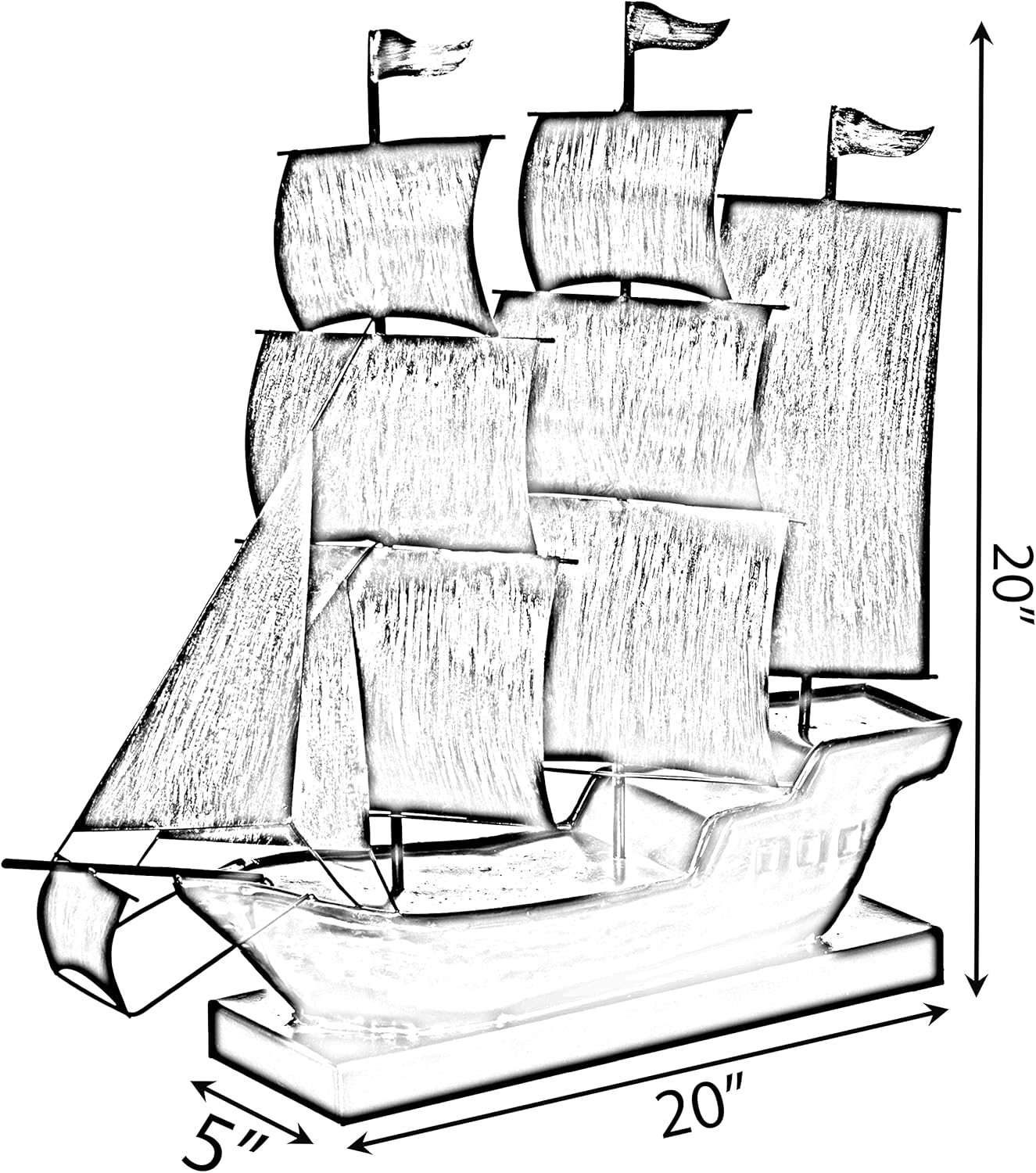 Detalle 2 de Vintiquewise Sailboat Centerpiece 20" ⚓