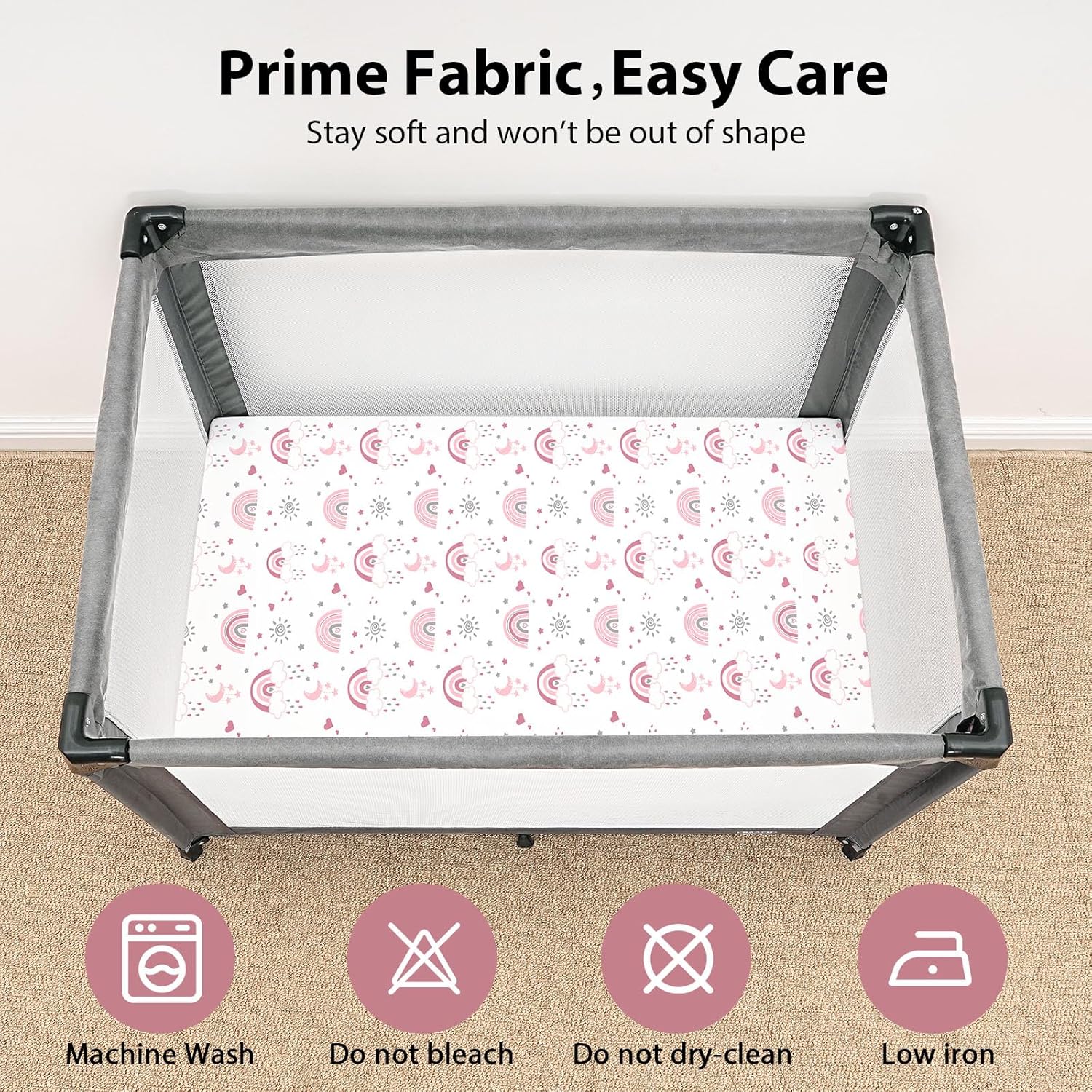 Detalle de FIEMOL Travel Cot Sheets 95x65cm