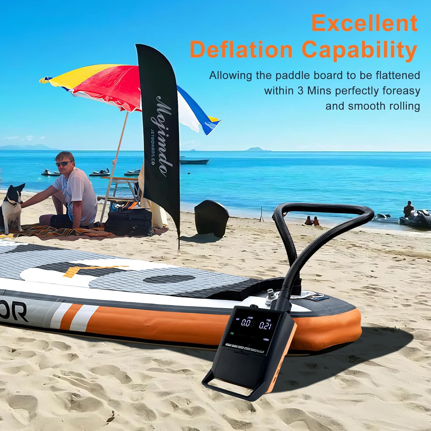 Thumbnail 3 de Mojimdo pompa elettrica per SUP con batteria e luce di emergenza, fino a 20 PSI, 12V DC e Type-C, kit da 6 ugelli