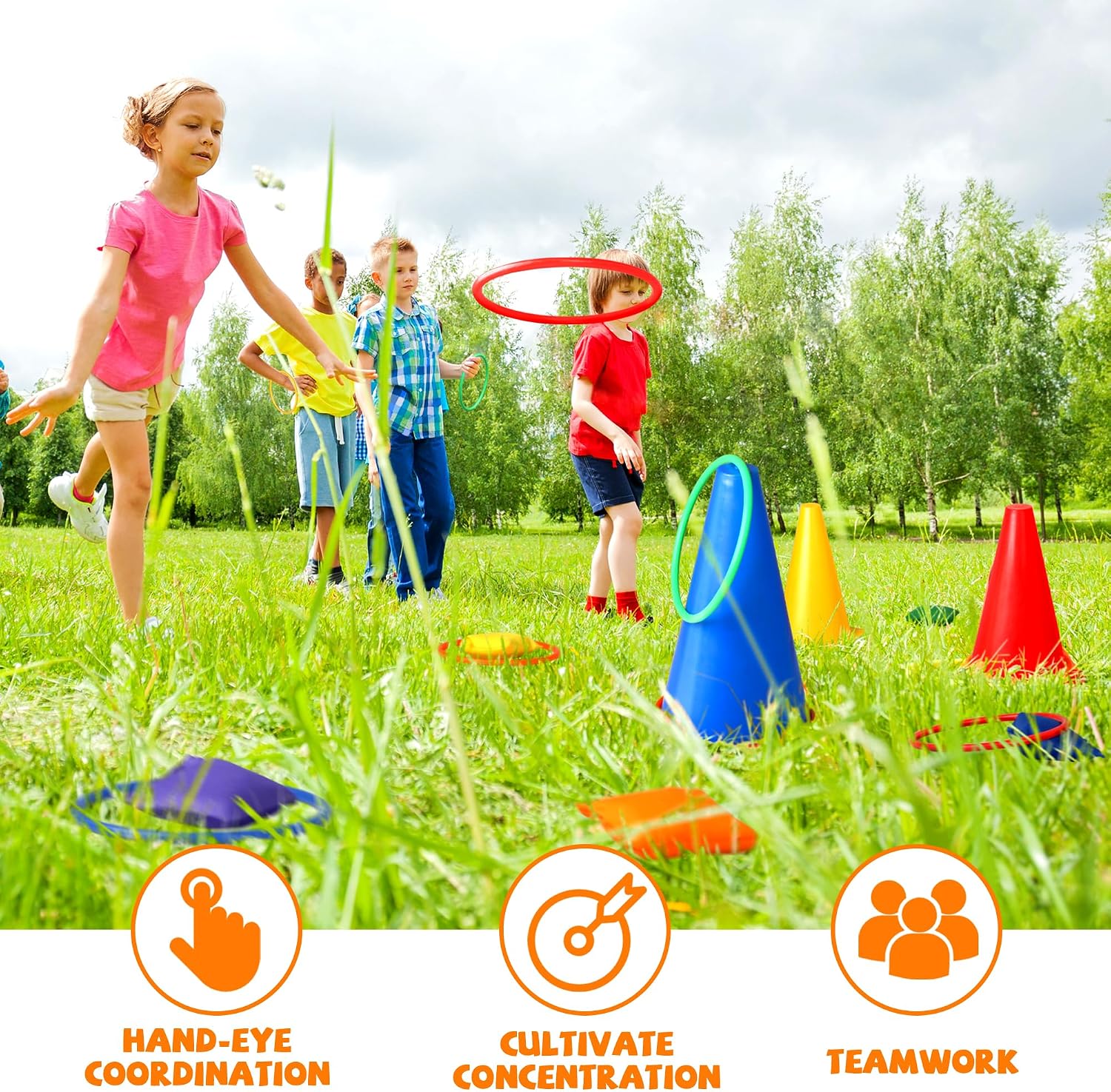 Thumbnail 2 de 31 PCS Outdoor Carnival Games: 3 in 1 Bean Bag Ring Toss Set for Family Fun
