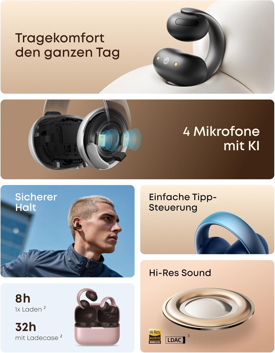 Thumbnail 6 de soundcore AeroClip Open‑Ear 12 mm Kopfhörer