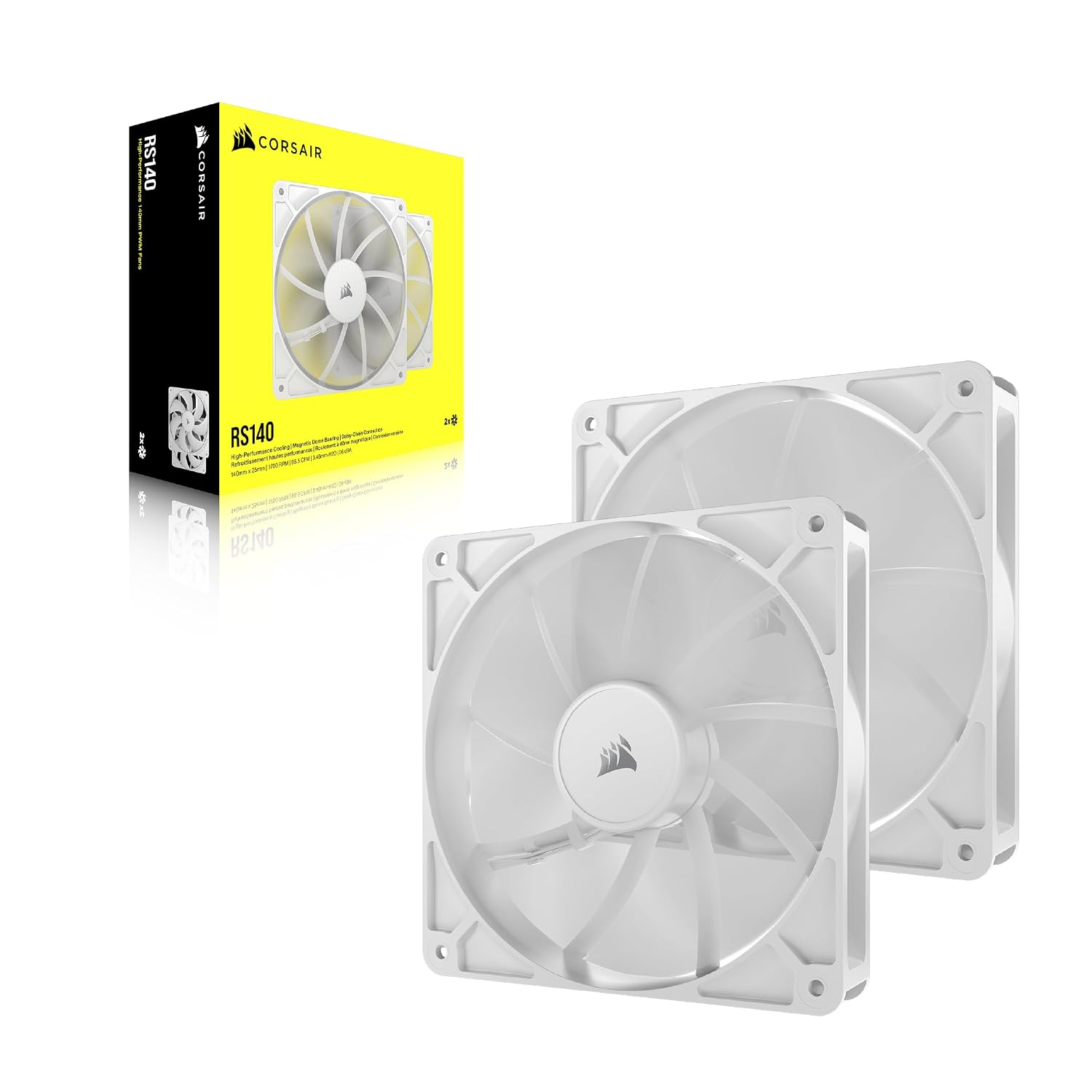 Thumbnail 6 de Corsair RS140 140 mm PWM, białe wentylatory do PC z łożyskiem magnetycznym, 2 szt.