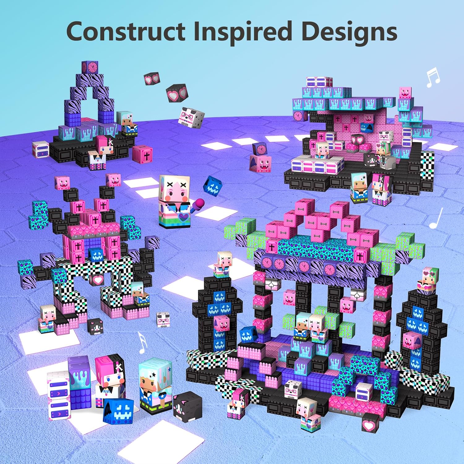 Detalle 2 de GobiDex 100PCS Magnetic Blocks for Girls (MagWonder) — Magnet Building Toys Set for Creative Play & STEM