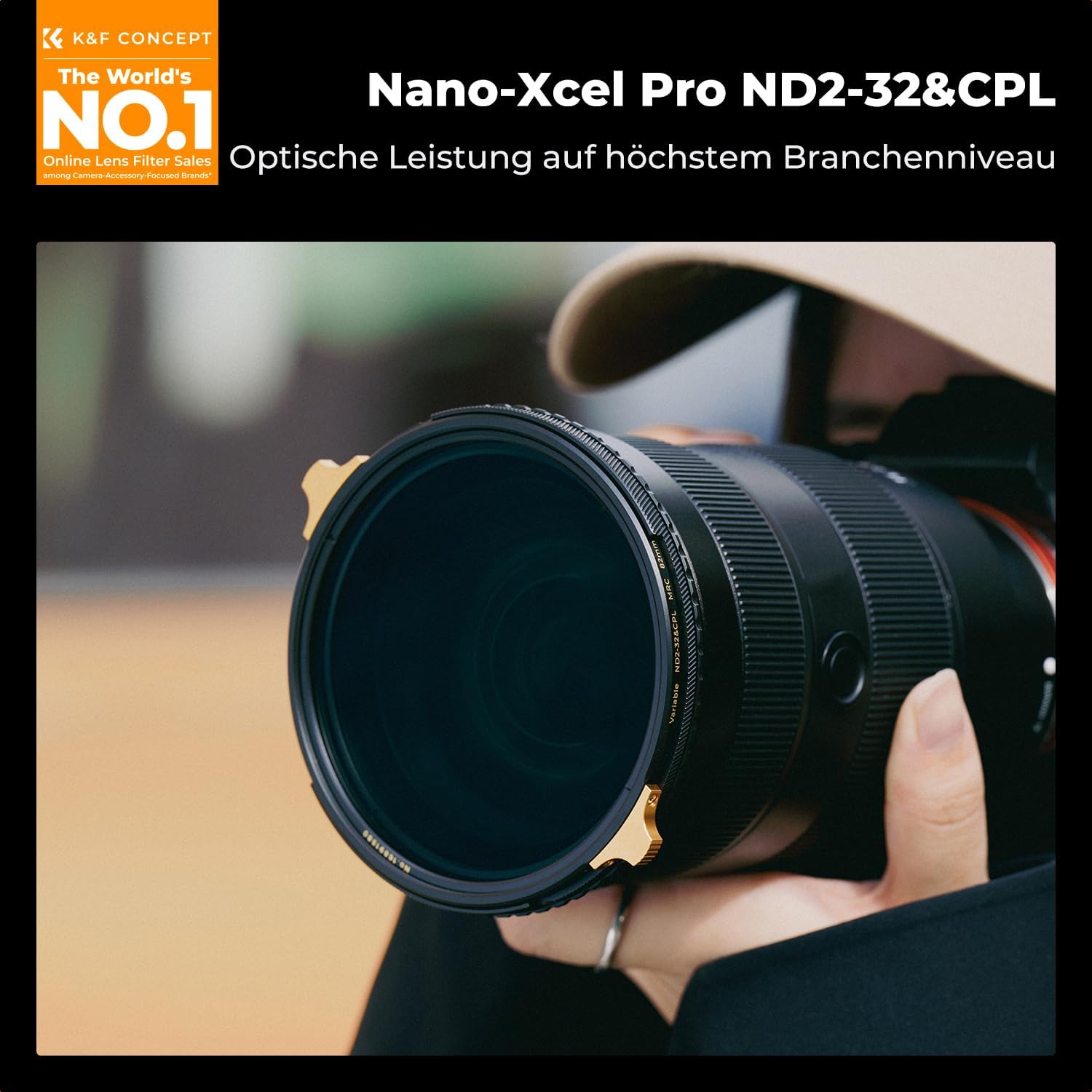 Thumbnail 1 de K&F CONCEPT ND2-32 & CPL Filter 82mm – 2-in-1 Kombifilter mit Griff (Nano XPRO Serie)