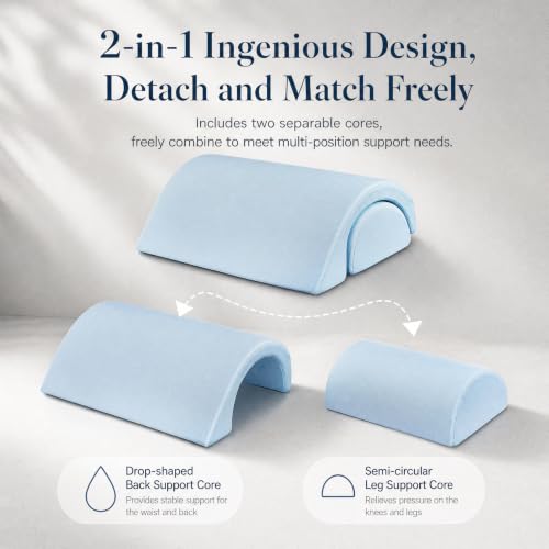 Detalle de 2-in-1 Halbmond Lagerungsrolle für Knie, Beine, Rücken und Nacken (Blau) – Wapasezyar