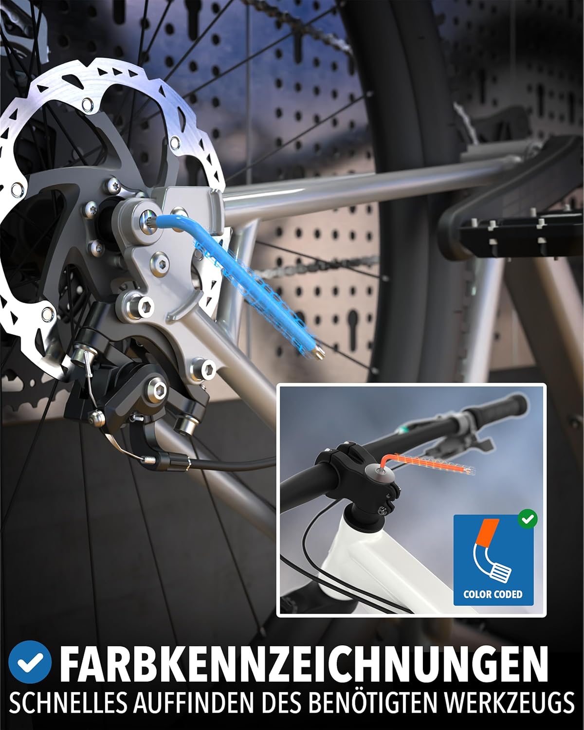 Thumbnail 2 de Winkelschraubendreher Set 13tlg. [T6-T50mm] Sechsrundschlüssel – farblich kodiert, inkl. Kugelkopf