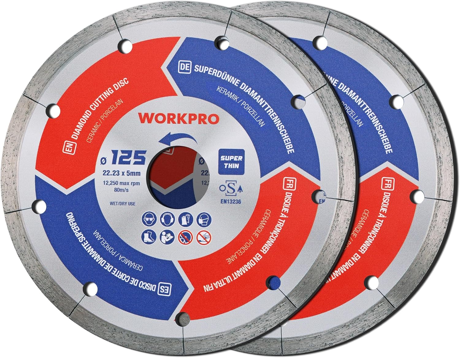 WORKPRO Disques diamantés 125 mm 1,2 mm pour carrelage 🛠
