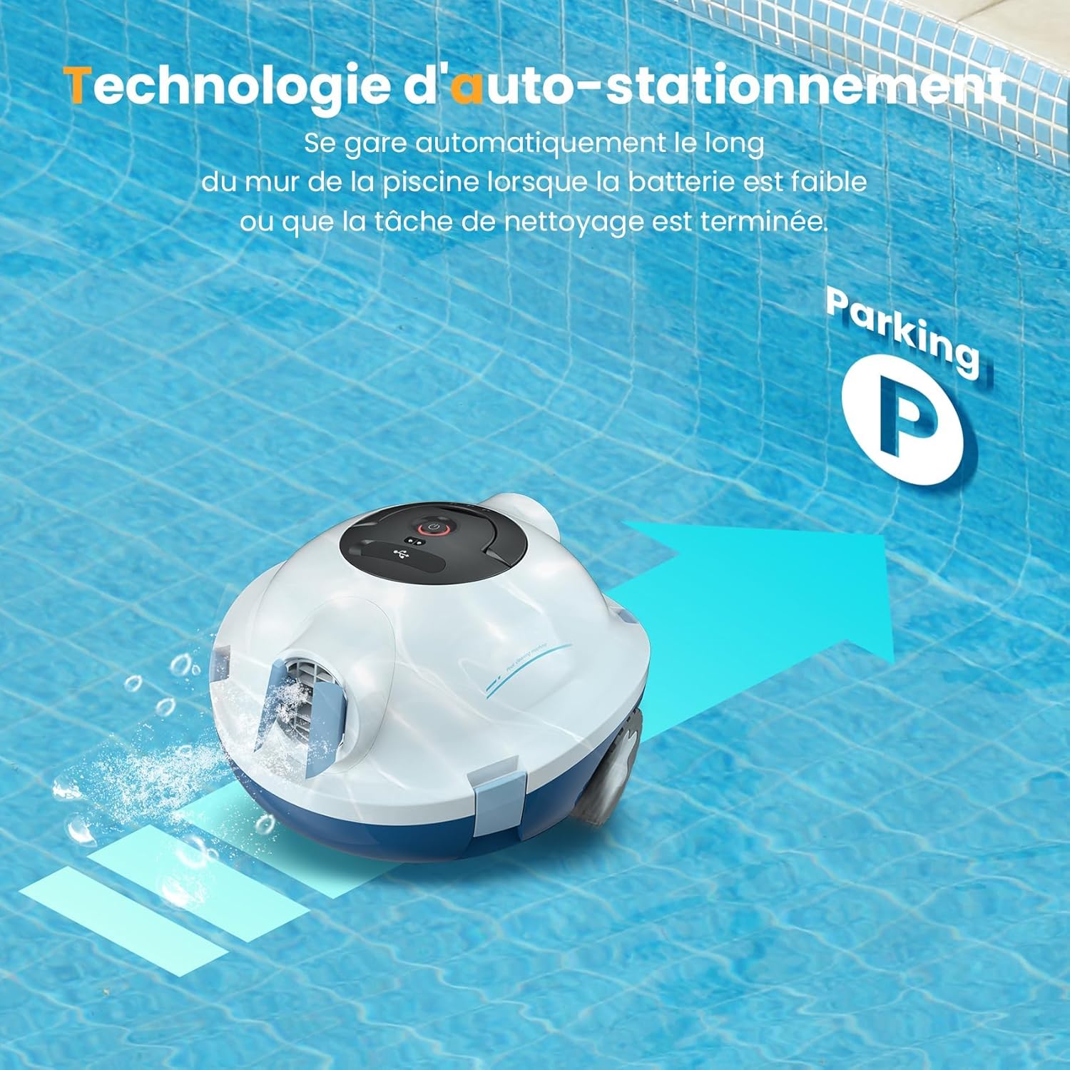 Thumbnail 3 de Robot Piscine Y10 sans Fil – Nettoyage autonome pour bassins jusqu'à 100 m²