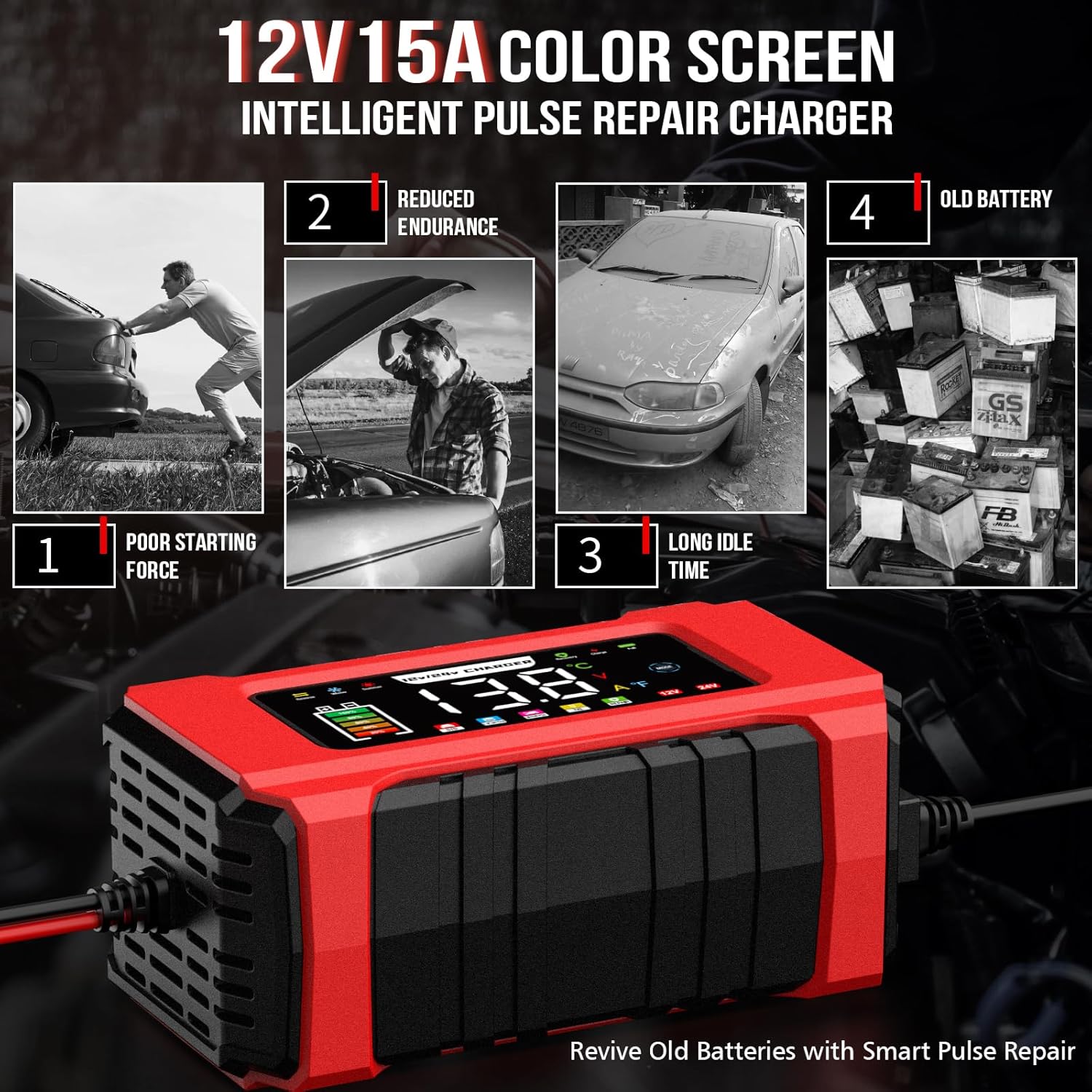Thumbnail 5 de Caricabatterie 12V/24V con LCD e 5 modalità: Sicuro, Versatile e Intelligente