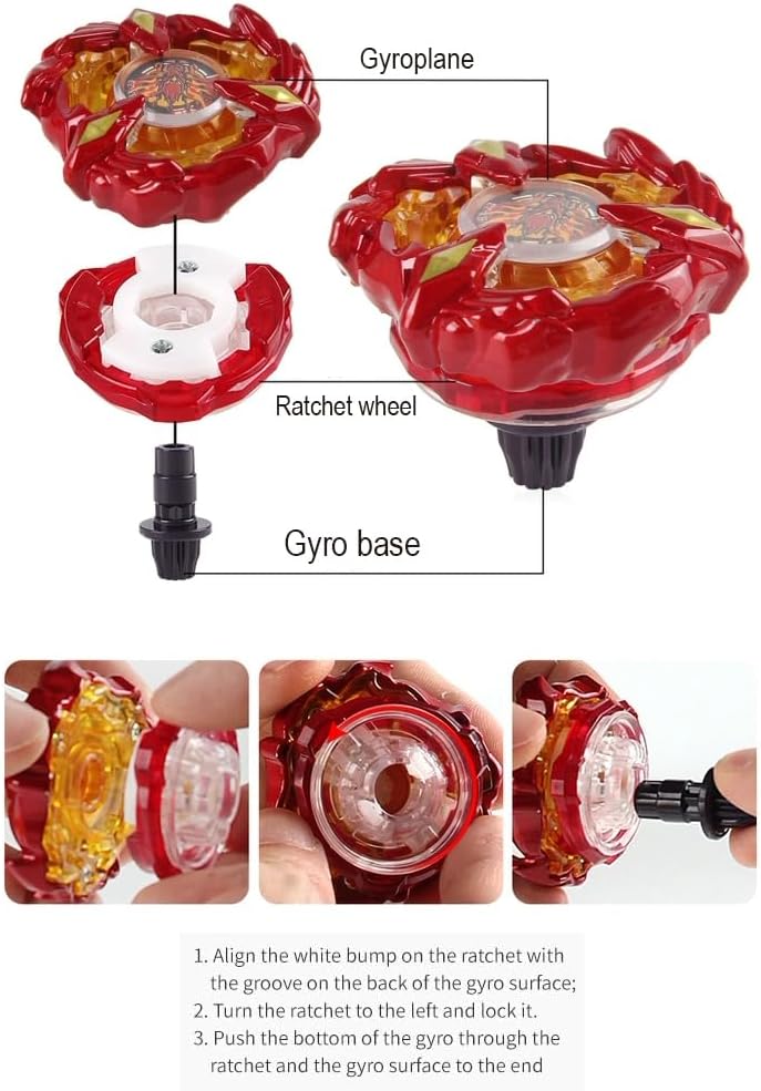 Detalle de Cunjxtan X Battle Blades & Spinning Top Set with 12 Tops and Launchers