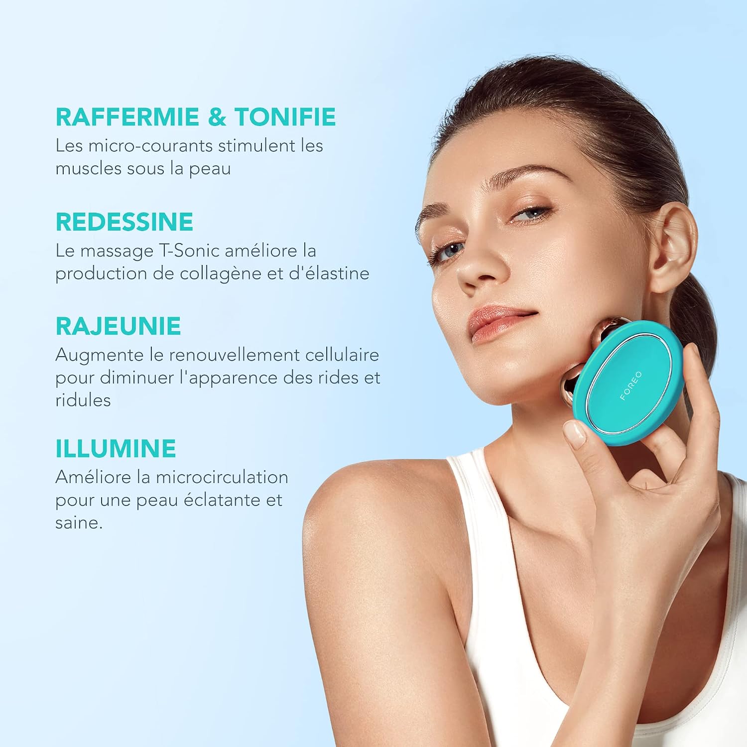 Detalle de FOREO BEAR Visage : appareil micro-courant visage + 2 sérums conducteurs (set)