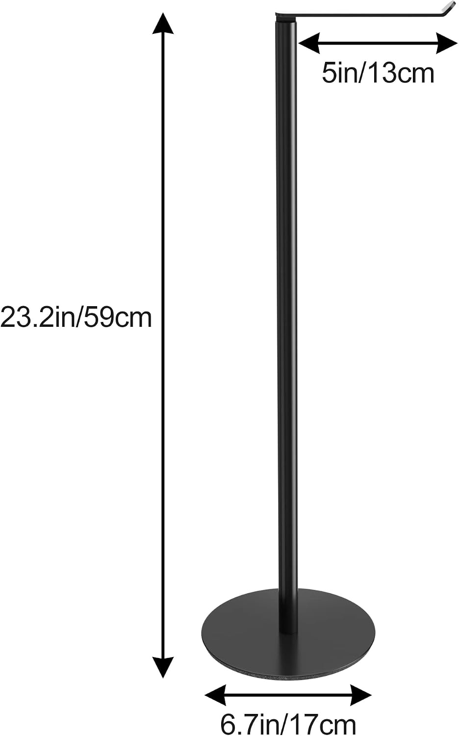 Thumbnail 6 de Freestanding Stainless Steel Toilet Roll Holder Stand with Black Finish