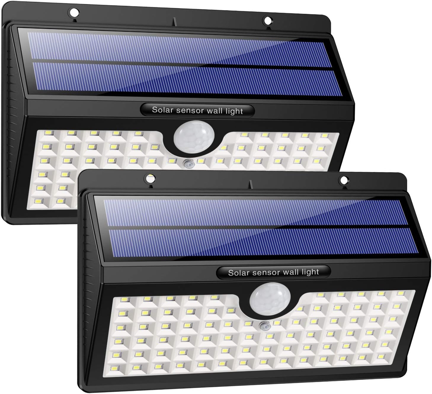 Detalle de HETP Solar Lights Upgraded 78 LED Motion Sensor 2-pack