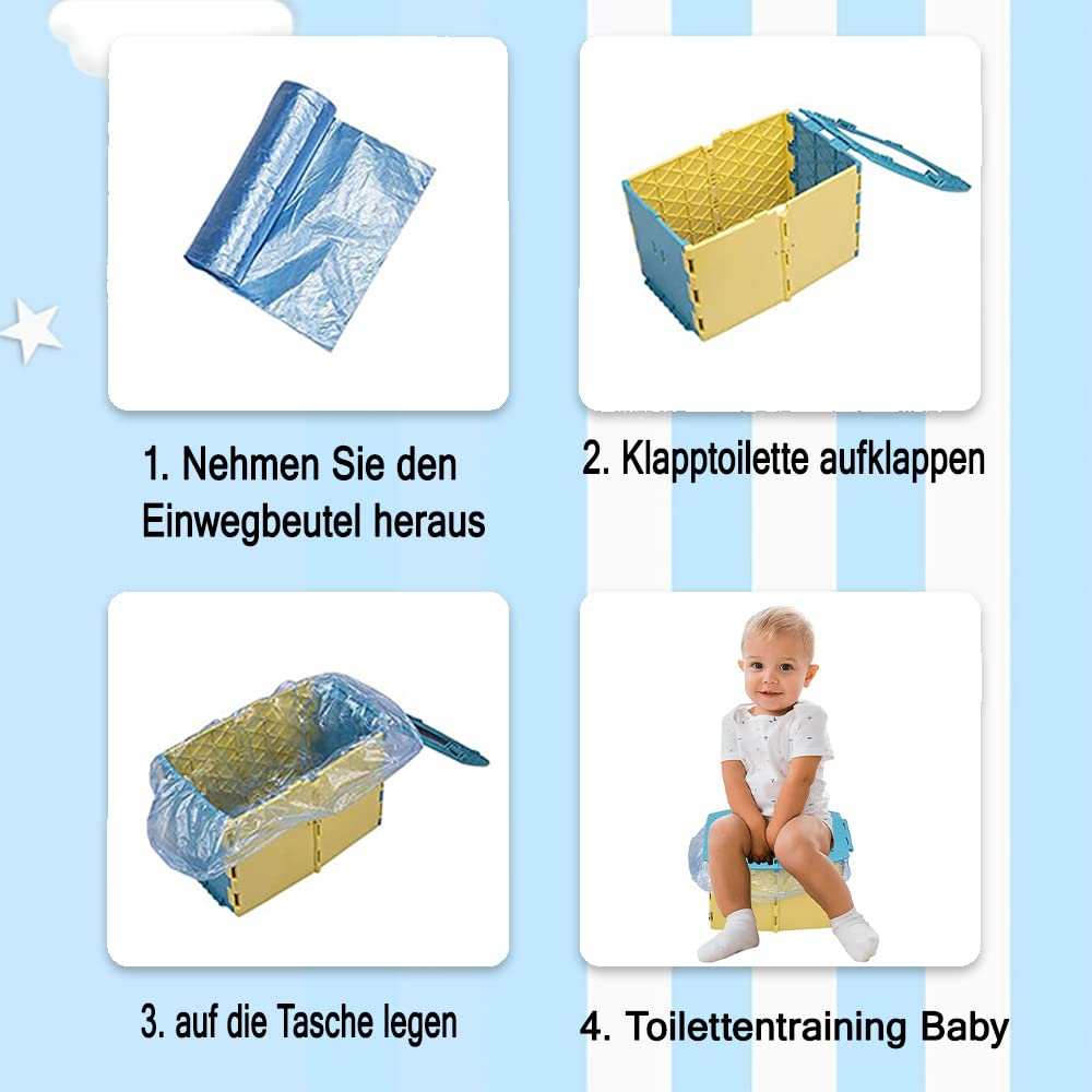 Detalle 2 de Faltbares Töpfchen für Kinder – Tragbare Baby-Toilette unterwegs