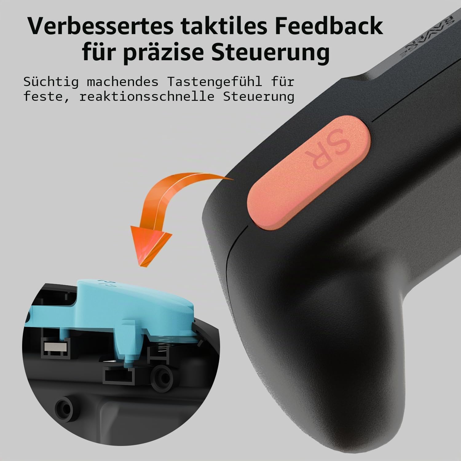 Detalle de SAVAGE RAVEN MiniGrip Hand Grip für Nintendo Switch 2 Joy-Con | Neon Blau & Rot